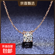 18K金鉆石項鏈純銀999簡(jiǎn)約1克拉單鉆莫桑鉆牛頭吊墜七夕生日禮物 白金色(盒子鏈1克拉) 原廠(chǎng)禮盒