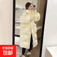 羽絨棉服2025冬季新款韓版寬松百搭加厚棉衣外套小個(gè)子過(guò)膝長(cháng)棉襖 米白色 M