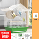 鸚鵡鳥(niǎo)籠新款小型牡丹虎皮繡眼珍珠鳥(niǎo)專(zhuān)用鳥(niǎo)籠子家用大號豪華別墅 珍珠白（長(cháng)30*寬22*高38cm）【贈六件套】