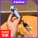 304不銹鋼硅膠勺子叉子可愛(ài)家用兒童學(xué)生吃飯湯勺調羹餐具 史迪仔不銹鋼（造型叉子）