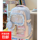 多巴胺高顏值透明痛包書(shū)包初中女生日系小學(xué)生雙肩包大容量背包女 藍色【3個(gè)掛件】