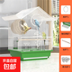 鸚鵡鳥(niǎo)籠新款小型牡丹虎皮繡眼珍珠鳥(niǎo)專(zhuān)用鳥(niǎo)籠子家用大號豪華別墅 珍珠白（長(cháng)30*寬22*高38cm）【贈五件套】