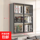 掛墻式書(shū)架書(shū)柜實(shí)木墻壁吊柜輕奢玻璃門(mén)手辦展示柜收納儲物柜壁柜 二門(mén)/長(cháng)80*深25.6高96.5CM/【自行安裝】輕奢灰