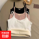 保暖內衣吊帶背心女加絨加厚秋內搭發(fā)熱內搭防寒打底衫舒適上衣 【一件裝】白色-1388# L 【大碼90-125斤】