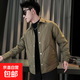 輕薄羽絨服男2025秋冬新款潮流男士翻領(lǐng)外套舒適輕便保暖冬裝上衣 卡其色 L 推薦體重115-130斤