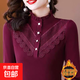 加厚雙面德絨冬季新款半高領(lǐng)女士t恤長(cháng)袖時(shí)尚洋氣中年媽媽裝ZHFS HXW-231紫紅色 XL