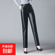 2025秋冬新款海寧真皮皮褲女高腰顯瘦小腳褲寬松休閑百搭九分褲子 黑色 4XL 建議140-150斤