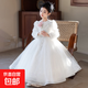 女童禮服輕奢小眾高端兒童主持人鋼琴演出服花童婚禮走秀公主裙冬 6648白色 140