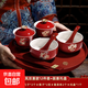 敬茶杯結婚敬酒婚禮對碗喜碗茶杯子碗筷一對創(chuàng  )意婚慶改口陪嫁套裝 龍鳳款12件套+圓托盤(pán)