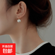 925銀高跟鞋珍珠耳釘女小眾高級感耳鉤高端時(shí)尚耳飾百搭氣質(zhì)耳環(huán) 10mm白色珍珠金色耳針【一對】