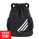 卓酷新款大容量籃球包束口袋抽繩訓練雙肩包干濕分離游泳健身包 黑色 2281