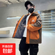 男童棉衣外套冬季加厚2025新款男孩克服冬裝棉襖加絨兒童棉服 橙色 130 cm