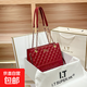 香港專(zhuān)柜真皮大容量通勤托特包女2026新款女包鏈條包單肩斜挎包 紅色 一件
