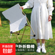 戶(hù)外折疊桌椅便攜式蛋卷桌野餐燒烤露營(yíng)桌折疊椅 米白色-小號折疊椅【1把裝】