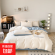 床上四件套被子褥子全套一整套八件套水洗棉被套床單人宿舍六件套 柔軟親膚 淺藍曼迪 1.8 床單款 八件套=四件套+8斤被+枕芯2+床褥
