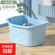兒童泡澡桶洗澡桶沐浴桶浴盆寶寶加厚小孩嬰兒洗澡盆家用防滑浴缸 冰川藍 【80*48*40CM】