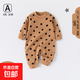 嬰兒春秋新品爆款100棉無(wú)骨套頭連體大碼寶寶純棉爬爬服家居睡衣 波點(diǎn) 肩扣套頭連體衣 100cm 28-32斤寶寶