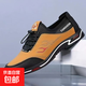 【25年新款】春季男鞋休閑皮鞋防滑軟底百搭戶(hù)外軟底透氣 718-橙色 40