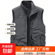 【多功能馬甲】?jì)擅娲┘咏q馬甲男秋冬款保暖休閑背心多口袋棉馬甲 灰色 加絨 3XL 165-180斤