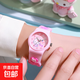 兒童手表3-6歲女孩卡通小學(xué)生6-12歲數字石英手表靜音男孩考試 粉色ＫＴ貓