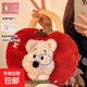 可愛(ài)熱水袋充電款暖水袋暖手寶2025新款防爆正品女生用暖肚子暖寶 手提蘋(píng)果紅色小狗【自動(dòng)斷電】