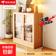 實(shí)木餐邊柜茶水柜家用客廳沙發(fā)邊柜矮柜帶門(mén)收納展示柜斗柜置物柜 【亞克力雙門(mén)柜-松木板】60*30*90CM（榫卯工藝）