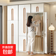 京東物流 臥室衣柜簡(jiǎn)易成人收納柜掛衣櫥兒童可移動(dòng)靠墻儲物柜 A2款2.1米高【掛衣區*2+儲物*1】