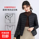 爆款輕薄棉衣女短款2025秋冬新款修身保暖圓領(lǐng)棉服內膽小棉襖外套 黑色-正品【卡碼拍大】 2XL 建議110-120斤
