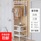 落地臥室室內家用掛衣架一體簡(jiǎn)易轉角衣架墻角衣服架床頭柜掛衣架 【升級帶掛鉤3層】墻角架-白