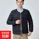 男士輕薄棉衣內膽短款2025秋冬季新款打底保暖外套大碼無(wú)領(lǐng)面棉襖 黑色【親便保暖可V領(lǐng)】 L 建議105-115斤