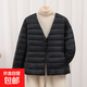 輕薄小棉襖女2025冬季新款純色簡(jiǎn)約保暖輕便內膽棉衣短款棉服外套 黑色 2XL 建議110-120斤 卡碼拍大