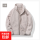 冬季搖粒絨衛衣加厚保暖上衣外套女長(cháng)袖短外套抓絨拉鏈開(kāi)衫衛衣男 卡其色 L 建議100-115斤