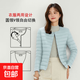 爆款輕薄棉衣女短款2025秋冬新款修身保暖圓領(lǐng)棉服內膽小棉襖外套 淺藍色-正品【卡碼拍大】 L 建議90-100斤