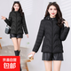2025新款棉服女短款輕薄冬季韓版修身棉襖大碼顯瘦媽媽裝棉衣外套 黑色 2XL 建議108-118斤