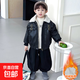 韓版童裝男童加絨皮衣外套2025新款寶寶秋冬棉服小兒童冬季皮夾克 黑色 90 cm