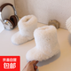 兒童毛毛靴女童冬靴中筒靴冬季新款鞋子女寶寶保暖棉靴子仿兔毛 米白色 31 內長(cháng)19cm