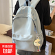 回力同款雙肩包森系書(shū)包ins大容量純色初中大學(xué)生電腦包韓版背包 藍色帶掛件