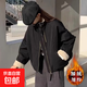 英倫風(fēng)短外套女通勤2025秋冬新款加厚百搭韓系派克服【091】 黑色 S 建議80-100斤（卡碼拍?。? title=