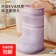 泡腳桶EVA過(guò)小腿明星同款家用過(guò)膝泡腳桶靴恒溫高深桶省水足浴盆 足型泡腳桶粉色-大號