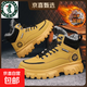 歐倫啄木鳥(niǎo)冬季男馬丁靴工裝雪地靴男士加絨加厚棉鞋厚底防水男鞋 沙漠黃-加絨 【加絨升級款】 40 (250mm) 【標準尺碼】