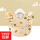 【嬰兒圍兜】寶寶吃飯兒童飯兜防水防臟圍嘴口水圍衣輔食罩衣 天使 卡其 均碼（建議0-5歲）