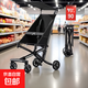 溜娃神奇嬰兒推車(chē)輕便可折疊口袋折疊兒童手推車(chē)寶寶嬰兒登機 高碳鋼 黑車(chē)棚+側邊包