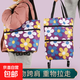 折疊購物車(chē)超市買(mǎi)菜拉桿拖輪拉車(chē)購物袋便攜手拉包可折疊家用輪子 紫花款+2個(gè)輪子+折疊收納*1個(gè)