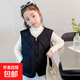 25新款秋季冬季女童男童加絨加厚兒童馬甲中大童寶寶外穿時(shí)尚背心 黑色 加絨保暖馬甲【拉鏈款】 150 推薦升高140-150CM