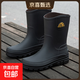 新款男士防水鞋雨鞋防滑雨靴子中筒時(shí)尚膠鞋韓版套腳休閑 388 黑色 42