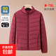 媽媽輕薄羽絨服2025新款加肥加大碼羽絨外套中老年女胖媽媽羽絨服 酒紅色 常規 3XL 推薦140-155斤