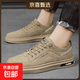 2025新款秋冬透氣男士板鞋秋季潮鞋運動(dòng)休閑懶人鞋一腳蹬學(xué)生鞋子 卡其色 【升級款】 41 【標準尺碼，正碼正拍】