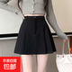 秋冬新款輕奢高級感毛呢短裙女高腰顯瘦防走光職業(yè)通勤百褶A字裙 6980洋氣黑【感毛呢百褶裙】 S (推薦【80-95斤】)