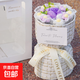 手工編織毛線(xiàn)花束成品生日禮物送女友擺件送媽媽圣誕情人節禮物 手工針織成品花束-紫玫瑰（送禮袋賀卡）