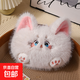 可愛(ài)小貓咪熱水袋充電防爆熱水袋暖水袋毛絨暖手寶暖寶寶2025新款 白色手提貓咪+熱水袋+充電器